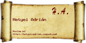 Hetyei Adrián névjegykártya